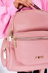 Leather Backpack / Kidney Bag 2in1 Big Star HH574059 Pink
