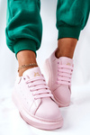 Leather Sneakers On A Platform Pink Lemmy