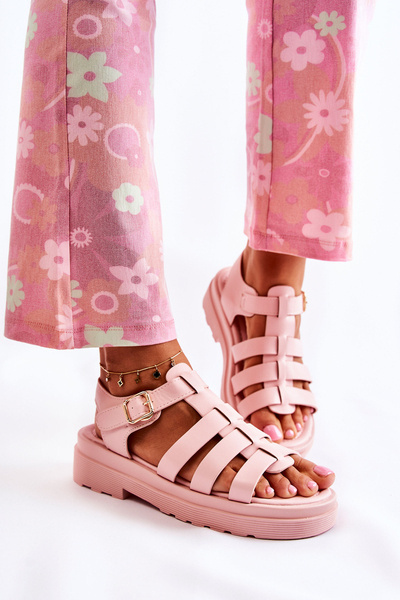 Fashionable Sandals With Straps Pink Malien