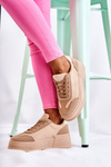 Buty Sportowe Damskie Zamsz Beżowe Segurro