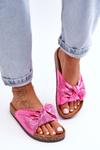 Women's Slippers With Shiny Bow Pink Cristina