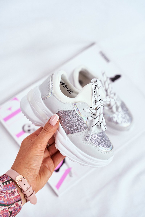 Children's Sports Shoes with Brocade Silver Matilda