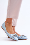 Elegant Ballerinas With A Bow Blue One Time