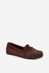Embellished Women's Loafers Made of Eco Suede Brown Prissine