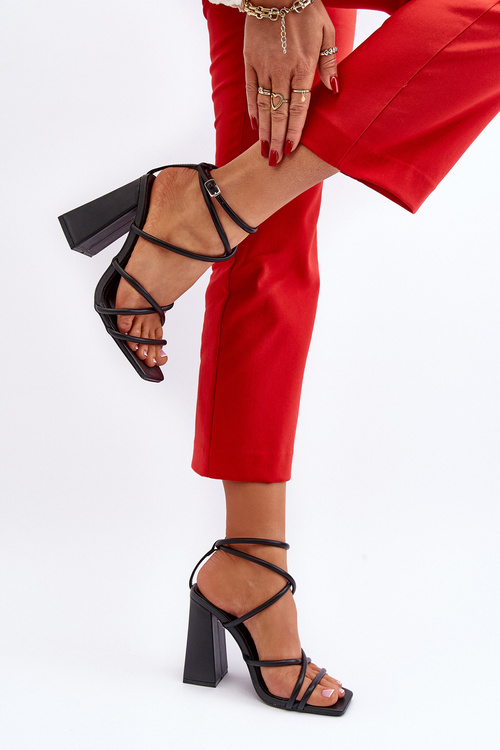 Stylish Black High Heel Sandals Josette