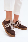Zazoo N1068 Suede Low Sneakers Women's Chocolate