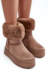 Women's Fur-Lined Beige Snow Boots Rainsa