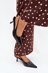 Lacquered High Heels With Open Heel Black Talira