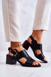 Leather High Heel Sandals La.Fi Black Leratto