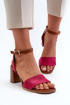 Women's High Heel Sandals in Fuchsia Eco-Suede Ronvia