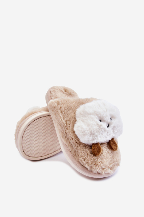 Papcie Dziecięce Ocieplane Futerko Beżowe Rubee