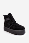 Women's Platform Snow Boots Black Naredi