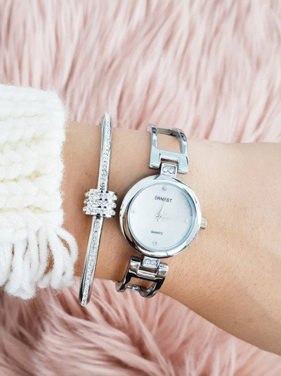 Ernest Women's Silver Claus Bracelet Watch