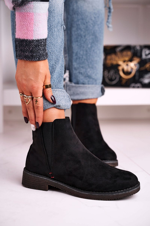 Classic Women's Chelsea Boots Suede Black Heather