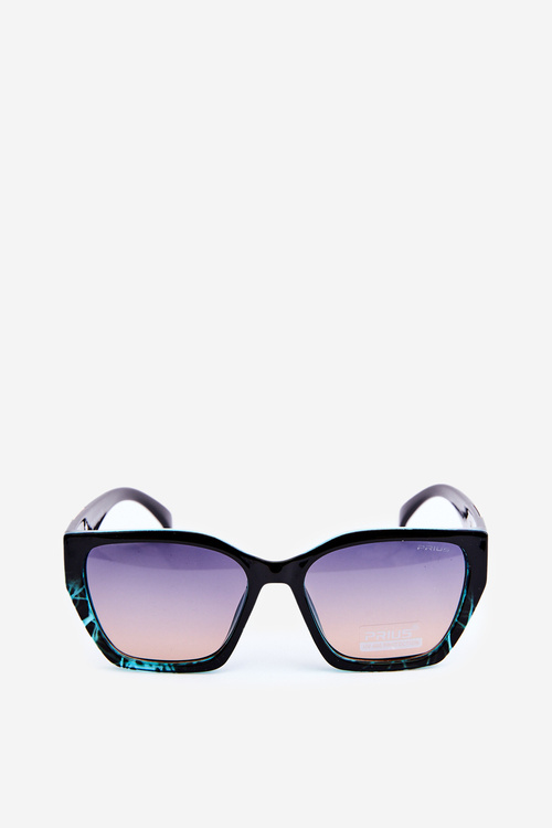 Women's Classic Sunglasses with Gold Details UV400 Black-Blue