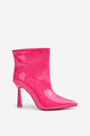 Patent Ankle Boots Pointed Slip-On Fuchsia Seliri