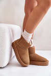 Women's Suede Snow Boots On Platform Above Ankle Camel Rianaella