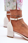Leather Heeled Sandals Smooth White Inspire Me!