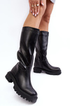 Mid-calf boots with flat heel black Eamantha