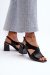 Elegant Women's High Heel Sandals in Black Eco Leather Asellesa