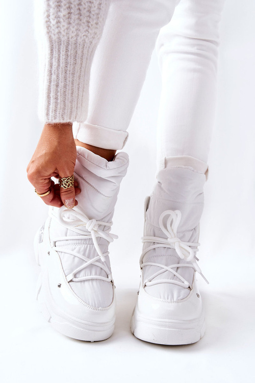 Snow Boots Fleece-Lined White Holys