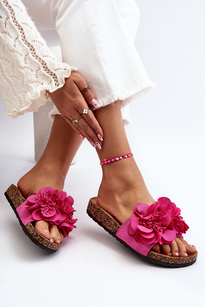 Women's Slippers With Flowers Fuchsia Lulania