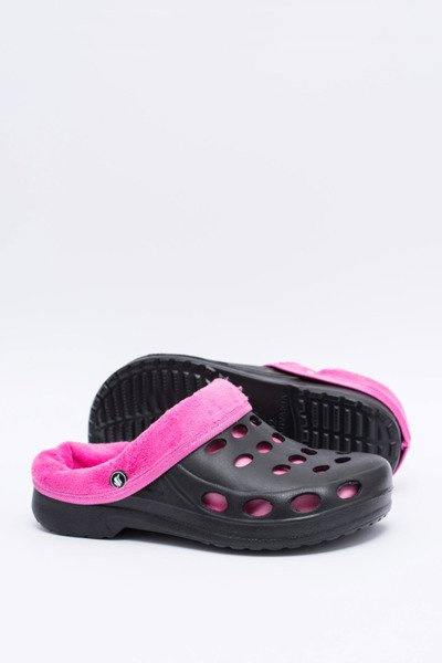 Women's Flip Flops Warmed Black Pink Kroks EVA