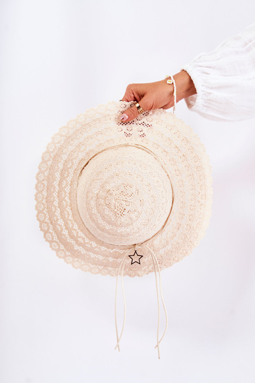 Women's Openwork Hat Beige Mera