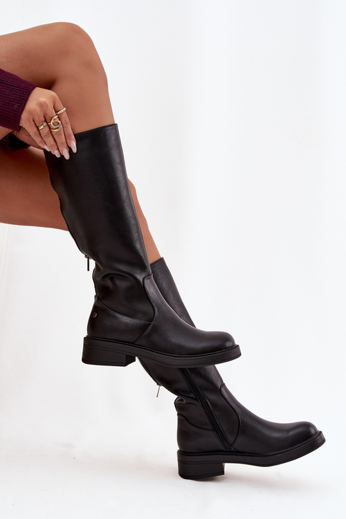 Leather Women's Boots Lined Maciejka A7164-01 Black