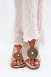 Shimmering Women's Sandals With Decorative Detail S.Barski KV51-012 Gold