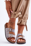 Women's Slippers On Cork Sole Grey Cortina