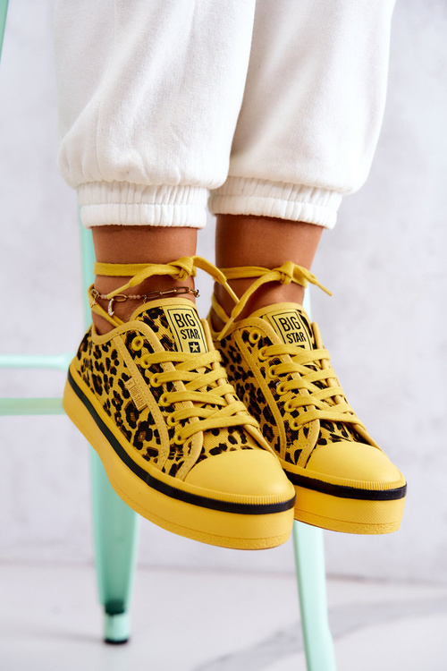 Trampki Damskie Pantera Żółte Big Star JJ274616