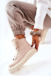 Suede High Platform Sneakers Beige Meniphise