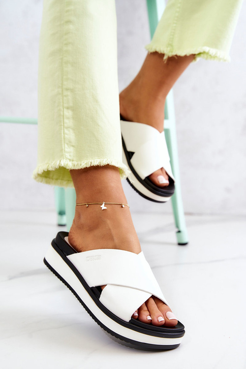 Leather Women's Slippers Big Star JJ274723 White