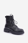 Insulated boots with decorative elements on lacing black Irivina