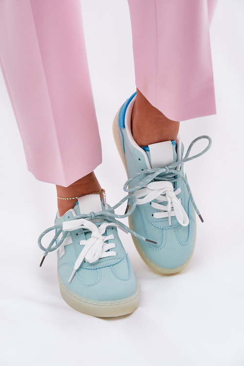 Buty Sportowe Damskie Niskie Panterka Miętowe Zelevelis