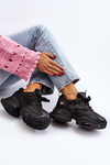 Sneakersy Damskie Masywna Platforma Czarne GOE NN2N4045