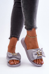 Women's Slippers with Bow Lavender Arsicada