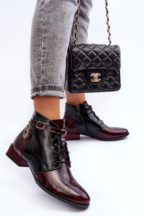 Women's Leather Boots Shoes Maciejka 5743A-23 Burgundy