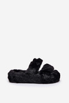 Women's Fur Slippers On Platform Black Talfedi