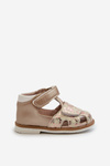 Children's Patterned Sandals With Velcro Gold Maellita