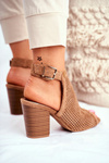 Women’s Boots Peep Toe Suede Spring Beige Paradise