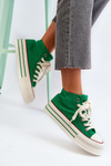 Women's Platform Sneakers in Green Aineri