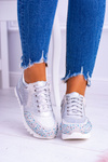 Silver Women's Sports Shoes with Sequins Lu Boo Infinitiale