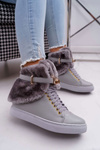 Lu Boo Gray Boots with Fur Gisele