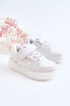 Children's Leather Sport Shoes With Velcro White Angel
