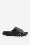 Fashionable women's slippers on a massive platform Black Lorette