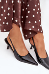 Lacquered High Heels With Open Heel Black Talira