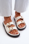 Women's Eco Leather Sandals with Buckles White Valmira