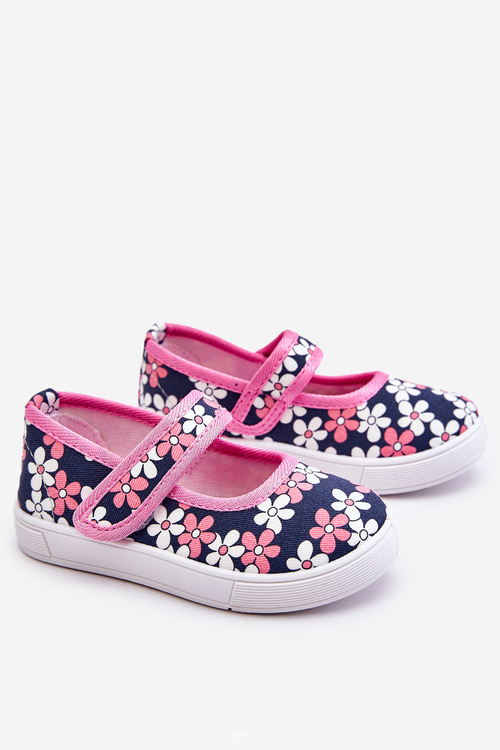Children's ballerinas in flowers navy blue-pink Noah